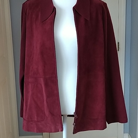 Dialogue 💯 leather &  knit Sweater/Jacket Sz M - Picture 10 of 12